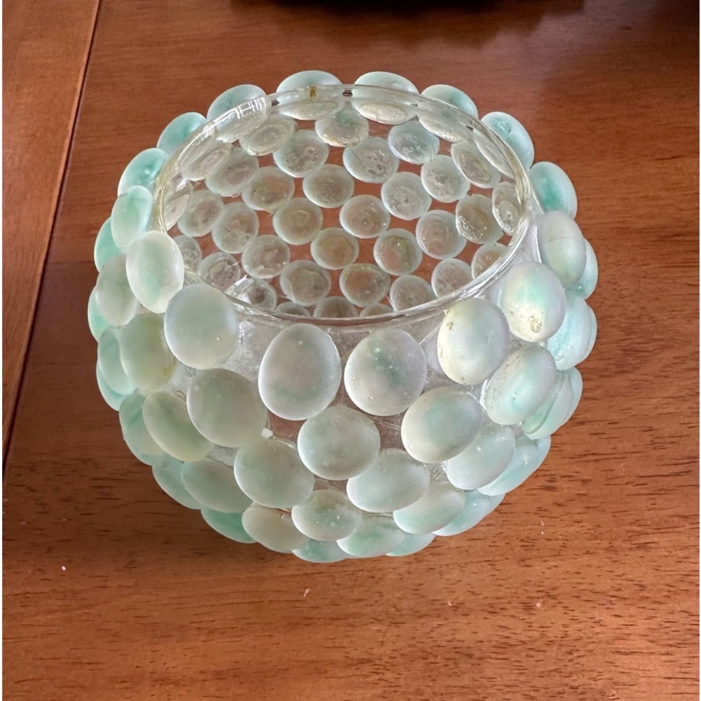 A Pretty Glass Vase/Candle Holder maOf Marbles